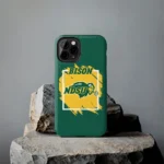 north-dakota-state-bison-brush-square-green-phone-case-best-selling.webp