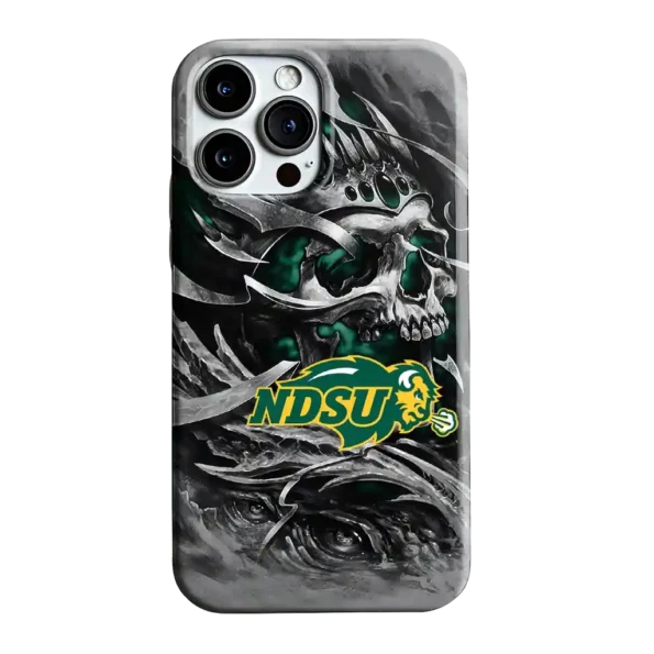 north dakota state bison skull blades green gray phone case best selling