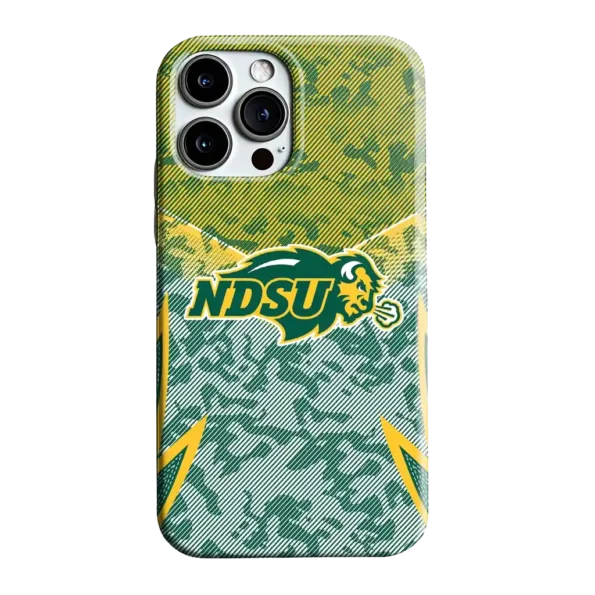 north dakota state bison striped overlay green phone case best selling