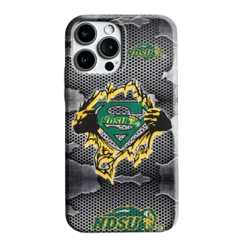 North Dakota State Bison Superman Emblem Burst Gray Phone Case