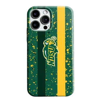 North Dakota State Bison Textured Stripe Green Phone Case
