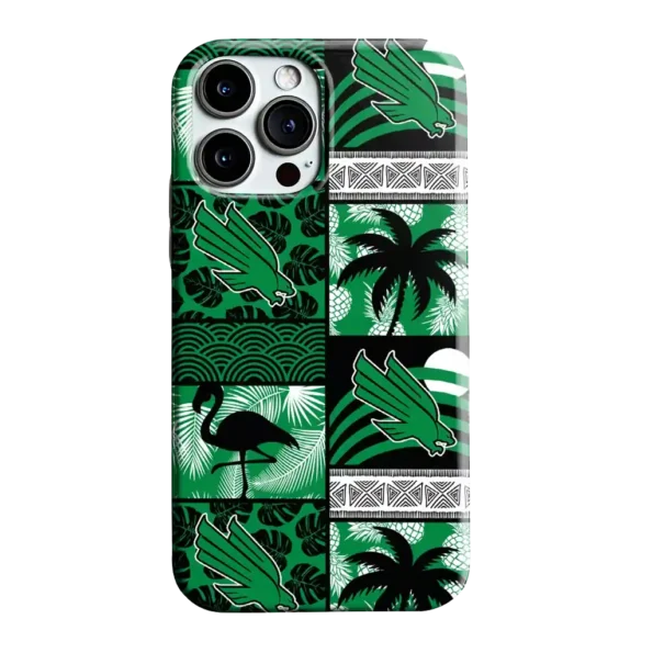 north texas mean green flamingo palm trees green phone case best selling