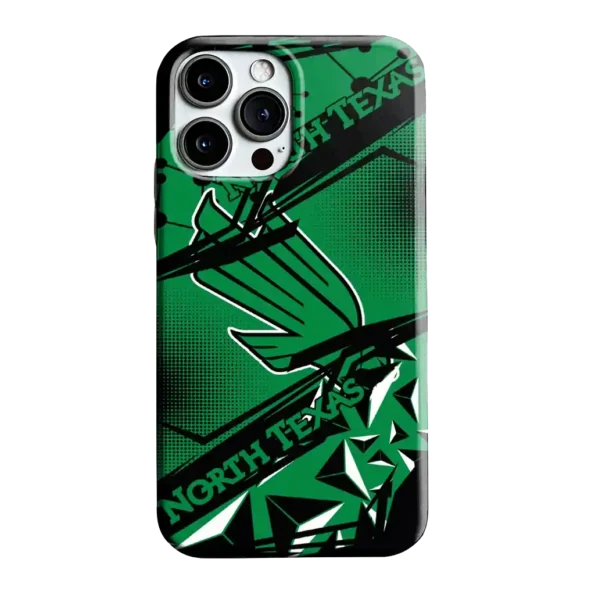 north texas mean green jagged flash green black phone case best selling