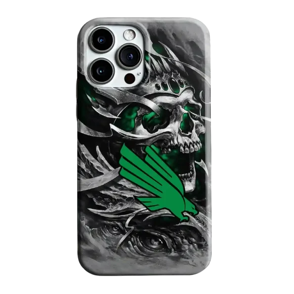 north texas mean green skull blades green gray phone case best selling