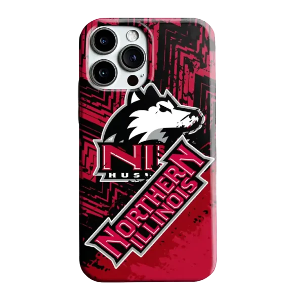 northern illinois huskies abstract zigzag red phone case best selling