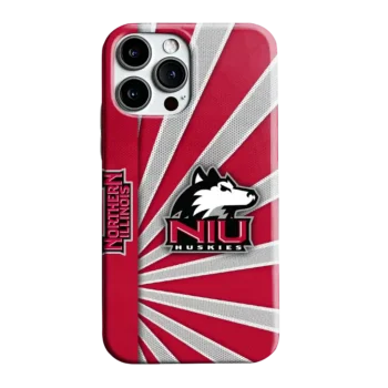 Northern Illinois Huskies Sunburst Rays Red Phone Case