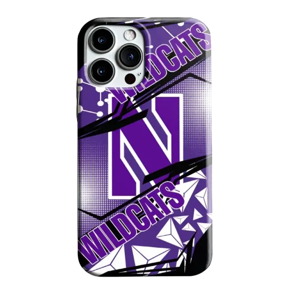 northwestern wildcats jagged flash purple black phone case best selling