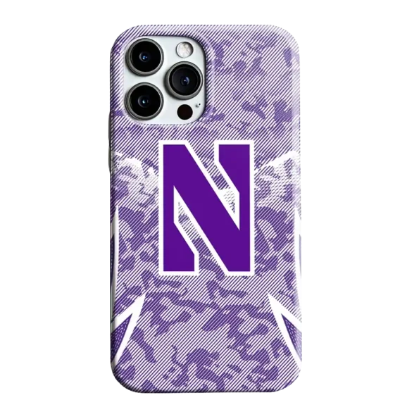 northwestern wildcats striped overlay purple phone case best selling