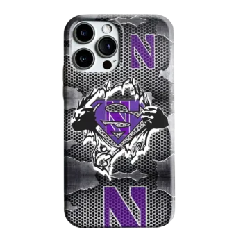 Northwestern Wildcats Superman Emblem Burst Gray Phone Case