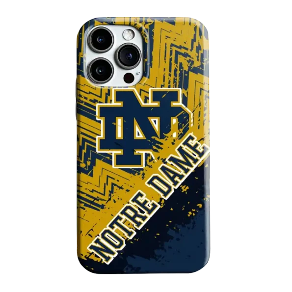 notre dame fighting irish abstract zigzag navy phone case best selling