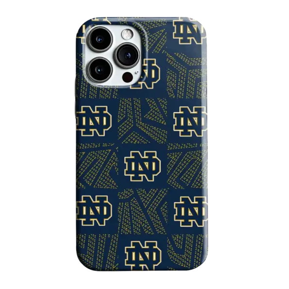 notre dame fighting irish chevron squares navy phone case best selling