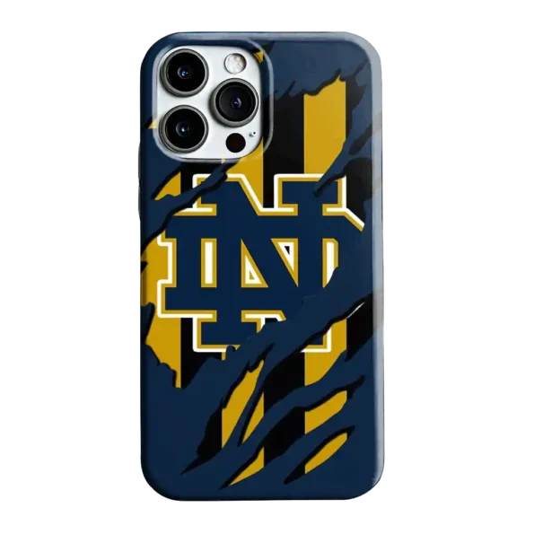 notre dame fighting irish claw scar navy black phone case best selling