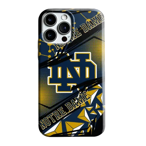 notre dame fighting irish jagged flash navy black phone case best selling
