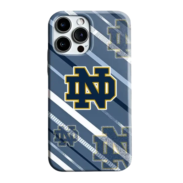 notre dame fighting irish linear stripes navy phone case best selling
