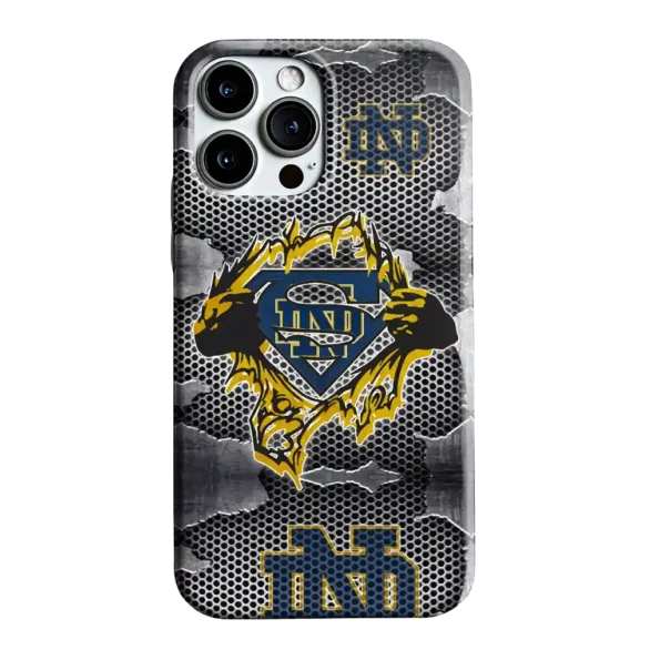 notre dame fighting irish superman emblem burst gray phone case best selling
