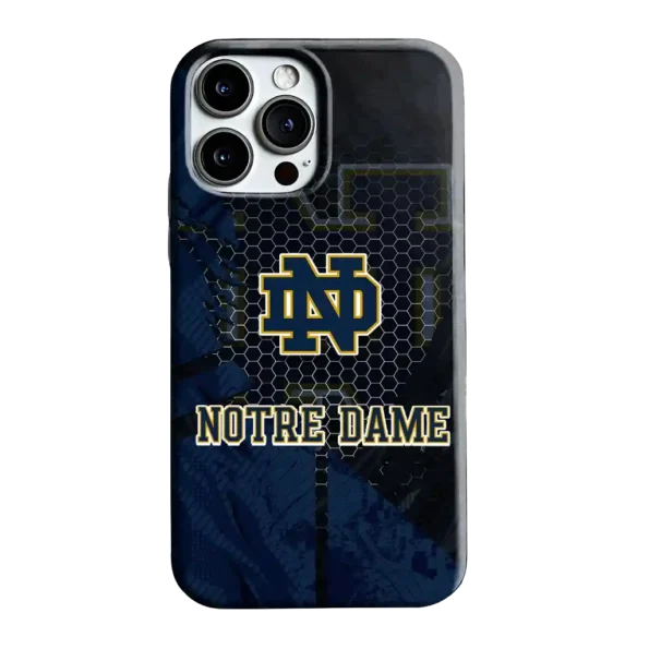 notre dame fighting irish web overlay navy phone case best selling