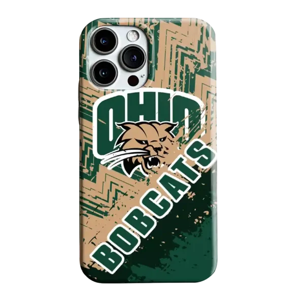 ohio bobcats abstract zigzag green phone case best selling