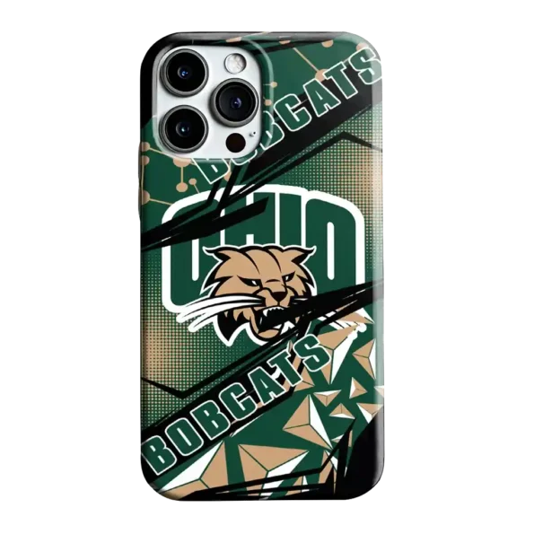 ohio bobcats jagged flash green black phone case best selling