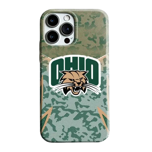 ohio bobcats striped overlay green phone case best selling
