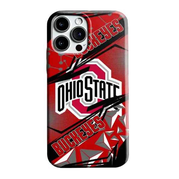 ohio state buckeyes jagged flash scarlet black phone case best selling