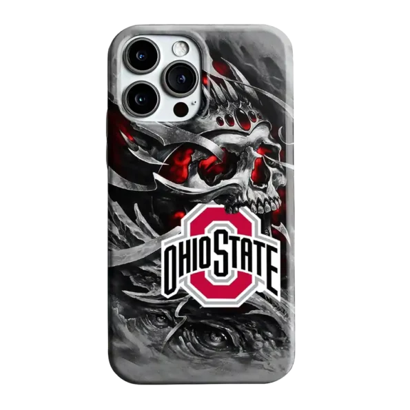 ohio state buckeyes skull blades scarlet gray phone case best selling