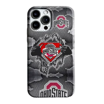 Ohio State Buckeyes Superman Emblem Burst Gray Phone Case