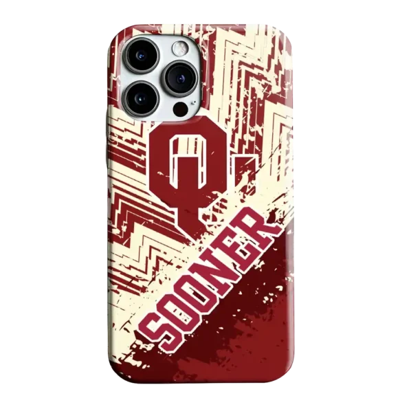 oklahoma sooners abstract zigzag crimson phone case best selling