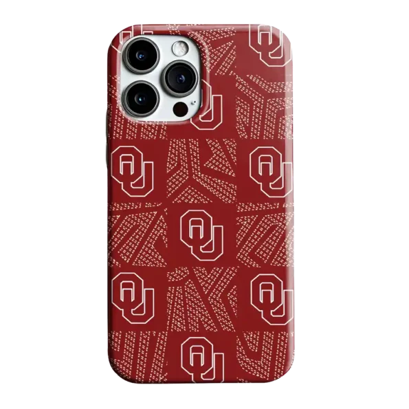 oklahoma sooners chevron squares crimson phone case best selling