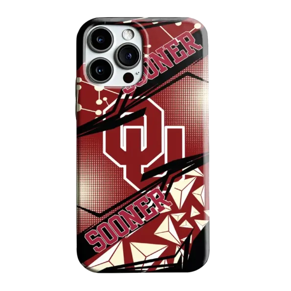 oklahoma sooners jagged flash crimson black phone case best selling