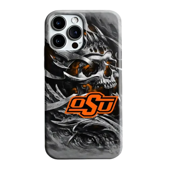 oklahoma state cowboys skull blades orange gray phone case best selling
