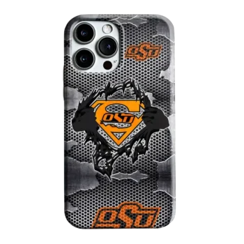 Oklahoma State Cowboys Superman Emblem Burst Gray Phone Case