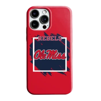 Ole Miss Rebels Brush Square Red Phone Case