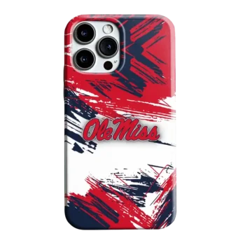 Ole Miss Rebels Brushstroke Clash Red White Phone Case