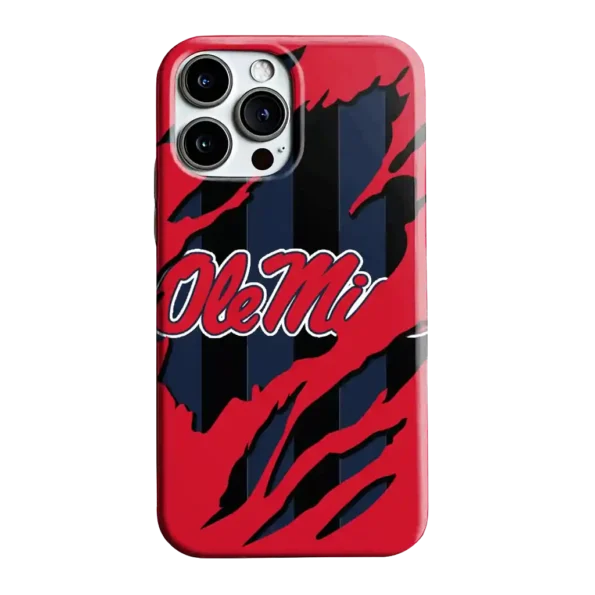 ole miss rebels claw scar red black phone case best selling