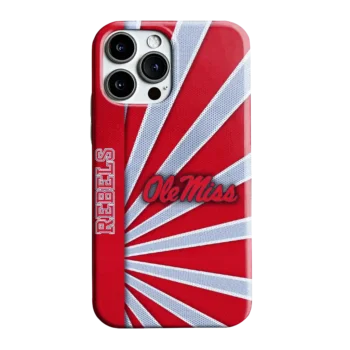 Ole Miss Rebels Sunburst Rays Red Phone Case