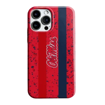 Ole Miss Rebels Textured Stripe Red Phone Case