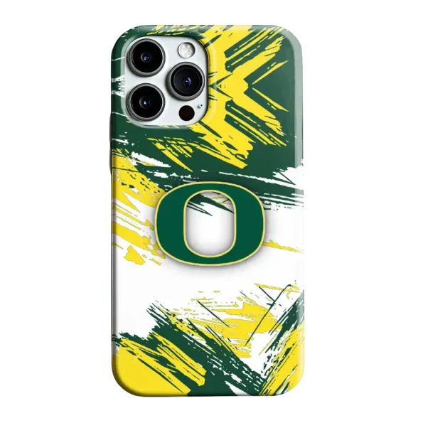 oregon ducks brushstroke clash green white phone case best selling