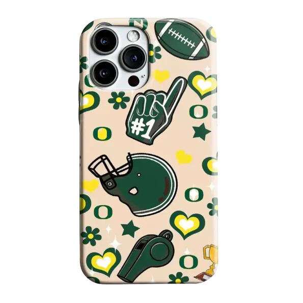 oregon ducks helmet hearts green cream phone case best selling