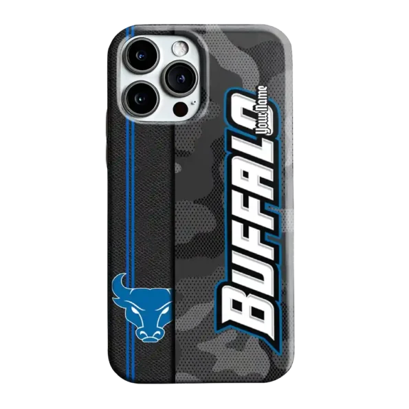 personalized buffalo bulls camouflage stealth royal blue gray phone case best selling
