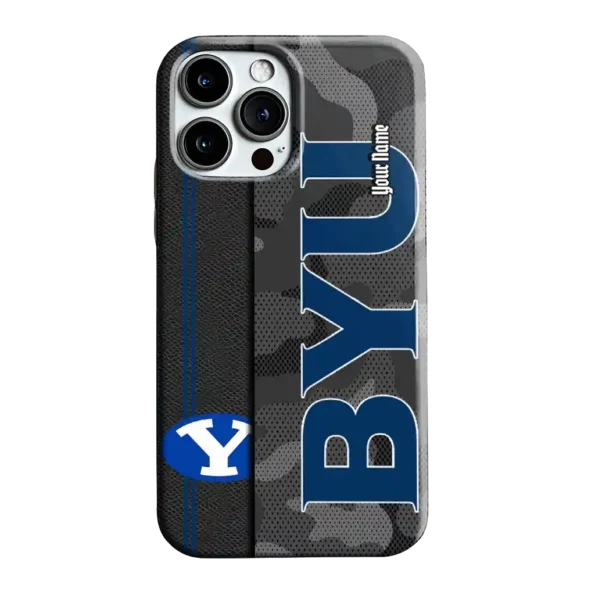 personalized byu cougars camouflage stealth blue gray phone case best selling