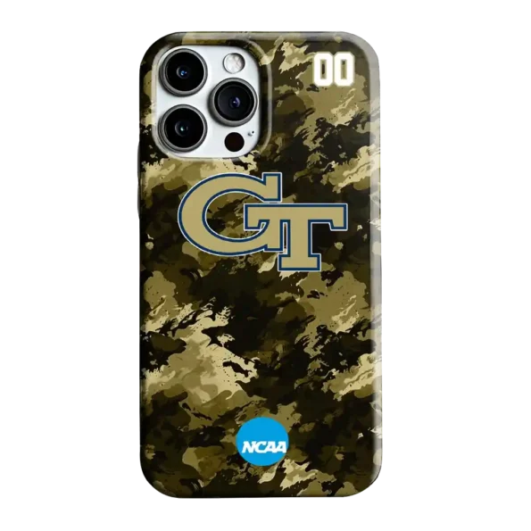 personalized georgia tech yellow jackets camo abstract gold phone case best selling
