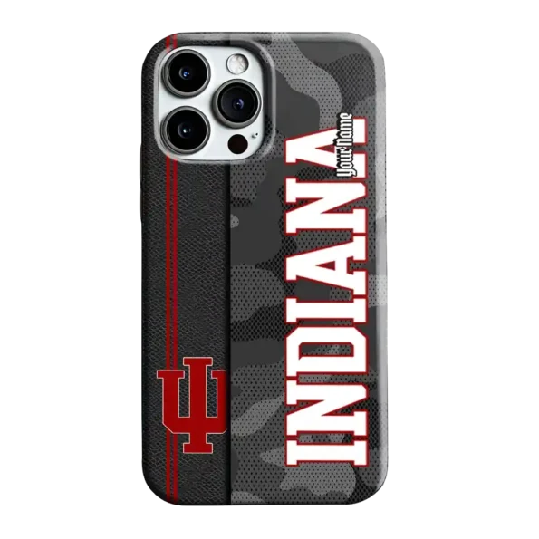 personalized indiana hoosiers camouflage stealth red gray phone case best selling