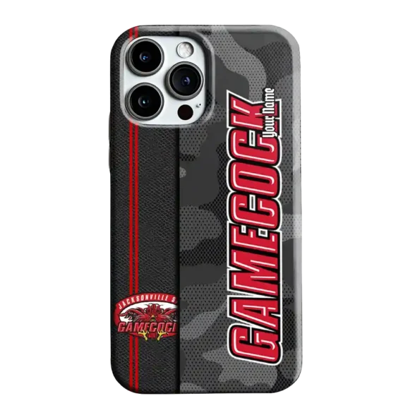 personalized jacksonville state gamecocks camouflage stealth red gray phone case best selling
