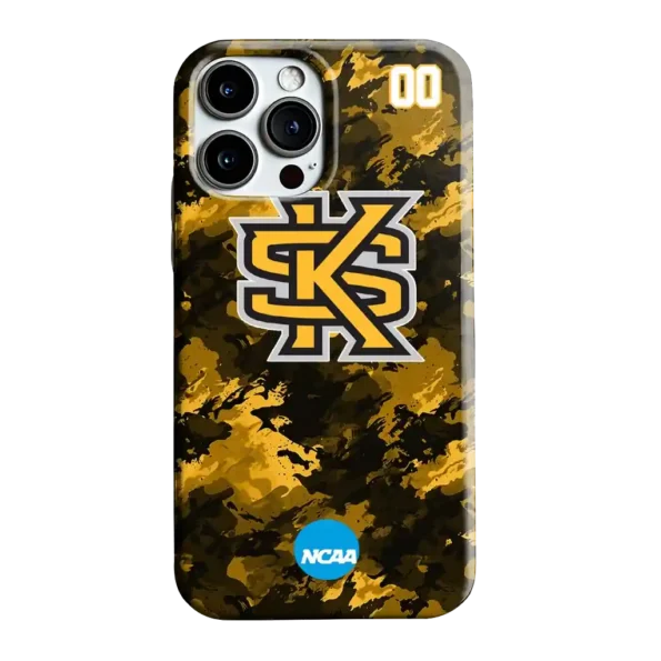 personalized kennesaw state owls camo abstract gold phone case best selling