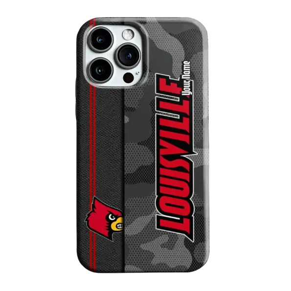personalized louisville cardinals camouflage stealth red gray phone case best selling