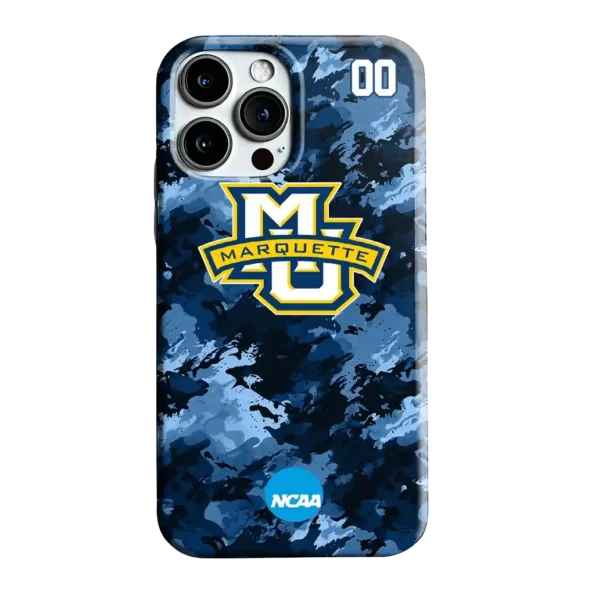 personalized marquette golden eagles camo abstract blue phone case best selling