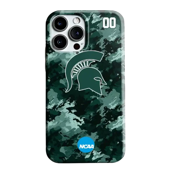 personalized michigan state spartans camo abstract green phone case best selling