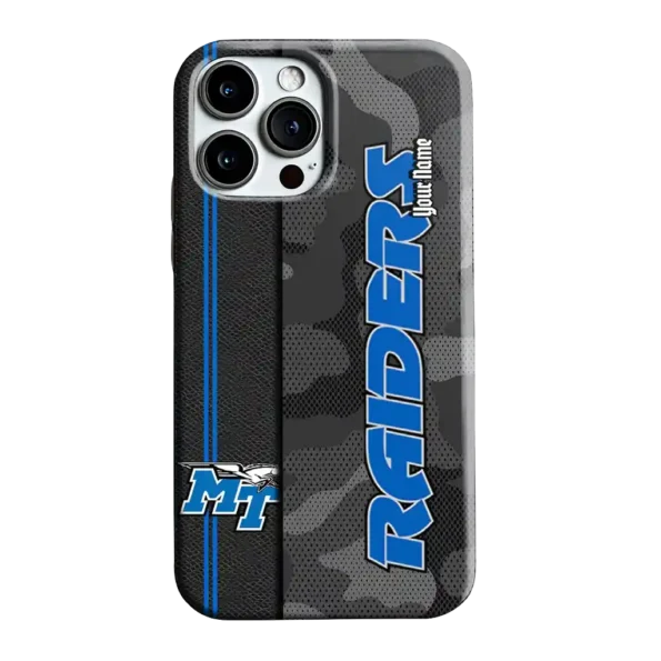 personalized middle tennessee blue raiders camouflage stealth blue gray phone case best selling