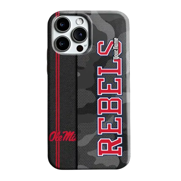 personalized ole miss rebels camouflage stealth red gray phone case best selling