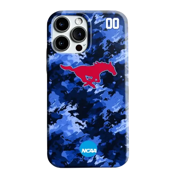 personalized smu mustangs camo abstract blue phone case best selling